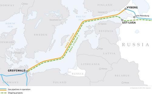 Plynovod Nord Stream II Z velké části již postaven, kvůli problémům s trasou okolo dánského ostrova Bornholm však pravděpodobně nebude dokončen v prosinci 2019, jak se předpokládalo.