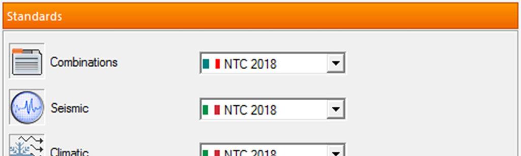 NOVÉ MOŽNOSTI A VYLEPŠENÍ 1: NOVÁ VERZE NOREM PRO ITÁLII (ITALIAN CODE NBC 2018) Advance Design 2019 SP1 poskytuje novou verzi národních technických norem pro Itálii -> NTC 2018 V okně nabídky