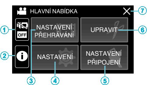 NASTAVENÍ PŘEHRÁVÁNÍ Menu (video) (A str 92) NASTAVENÍ PŘEHRÁVÁNÍ Menu (statický snímek) (A str 94) 4 Menu NASTAVENÍ NASTAVENÍ (video/statický snímek) (A str 96) 5 Menu