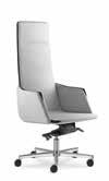 832-RA-PRA Medium back, height-adjustable chair, RA rocking mechanism or PRA polished aluminium seat plate, fully upholstered armrests Střední, výškově stavitelné křeslo, z leštěného hliníku PRA,