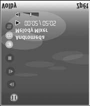 Multimediální aplikace Hudební pøehrávaè Stisknìte tlaèítko a zvolte Hudeb. pø.. Pøehrávaè umo¾òuje pøehrávat hudební soubory, vytváøet seznamy skladeb a poslouchat je.