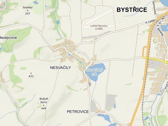 2. Charakteristika regionu Obec Nesvačily se nachází ve vzdálenosti cca 1,5 km západně od města Bystřice v nadmořské výšce 380,00 390,00 m n. K 1.1.2019 bylo v obci evidováno 4 345 obyvatel.