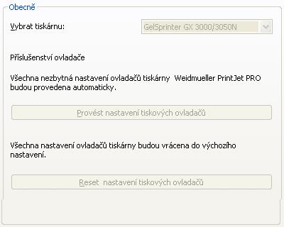 PrintJet PRO Obecně Nastavení podmínek tisku pro PrintJet PRO (viz také