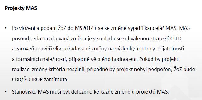 29 Změny v projektech