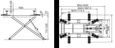 délka stolu: 2550 1750 mm Šířka stolu: 1000 555 mm Doba zdvihu: < 30 50 ss Příkon motoru: 2,2 kw