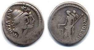 22 Aeneas, Anchýses a Venuše na mincích Gaia