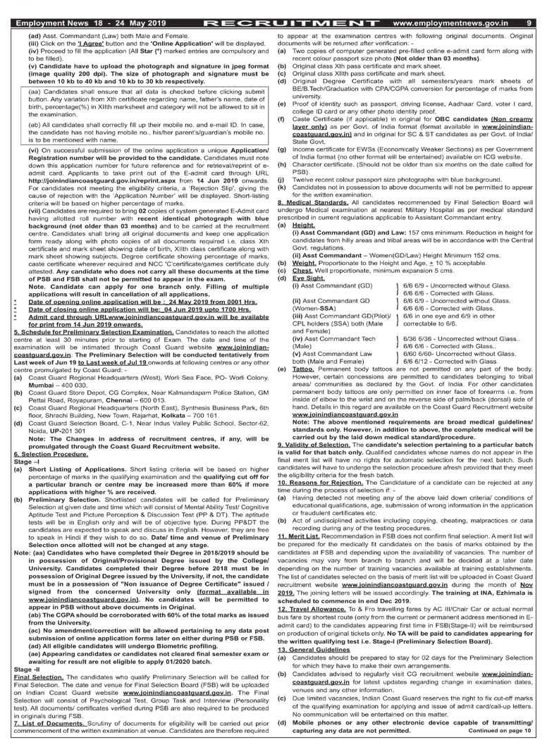 ASSISTANT COMMANDANT GENERAL DUTY, COMMERCIAL PIOLOT LICENSE (SSA), GENERAL