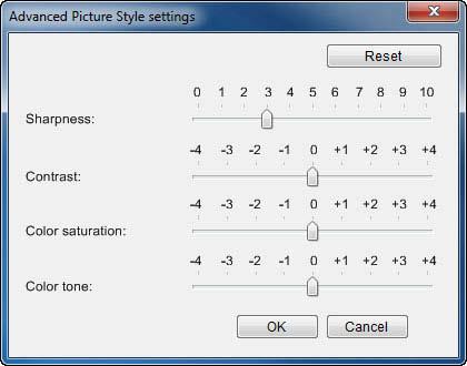 Použití staženého souboru stylu Picture Style vhodného pro určitou scénu Klikněte na tlačítko [ ]. Zobrazí se okno [Open Picture Style file/otevřít soubor stylu obrazu].