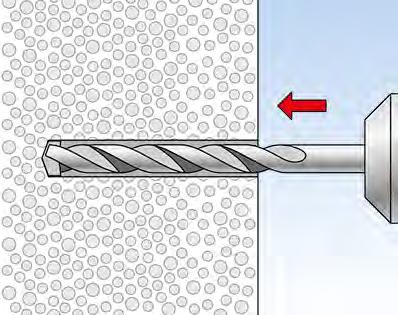 Spirálovitá vnější křidélka se tvarově zaříznou do měkkého materiálu (pórobetonu) po