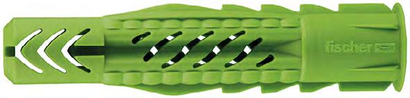 Univerzální hmoždinka UX GREEN TECHNICKÁ DATA l S h ef + t fix + d s d 0 d s l = h ef t fix Univerzální hmoždinka UX GREEN R s límečkem h 1 S límečkem Bez límečku Průměr otvoru hloubka otvoru