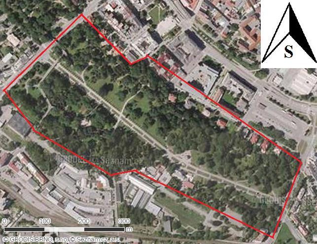 45 Mapa VII.: Zákres lokality Smetanovy sady, Olomouc.