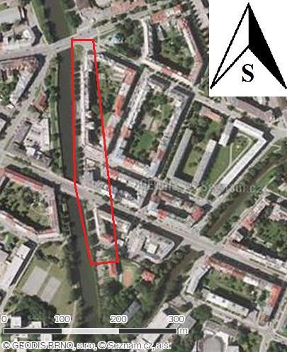 46 Mapa IX.: Zákres lokality ulice Nábřežní, Olomouc.