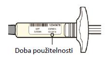 Krok 3: Kontrola Prohlédněte si lék přes kontrolní okénko na injekční stříkačce: Zkontrolujte, zda je