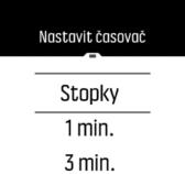 Odpočítávací měřič Tažením prstu nahoru nebo stisknutím spodního tlačítka na displeji měřiče času otevřete nabídku zkratek.