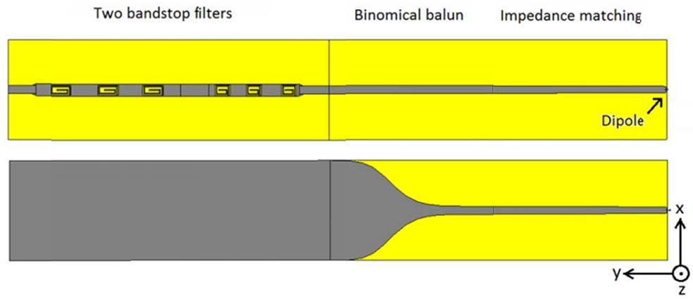 Due to this combination, the frequency response of the realized gain was suppressed out of the working band. The structure is shown in Figure 2.