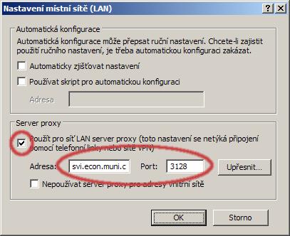 Nastavení v Internet Exploreru Menu Nástroje Možnosti Internetu.