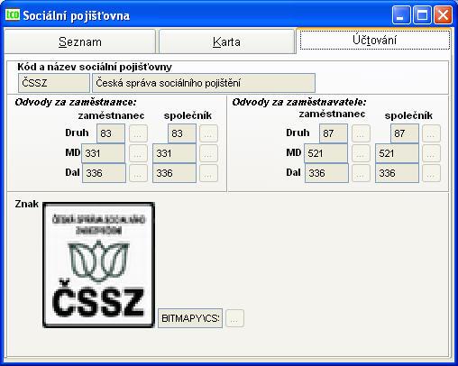 Obr. 99 Číselník sociálních pojišťoven Účtování 3.16.6. Číselníky statistiky Tyto číselníky nabývají na důležitosti především pokud vedete některou ze statistik.