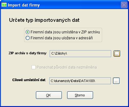 Obr. 5 Import dat firmy, příklad importu ze ZIP archívu 2.3.7. Změna hesla správce firmy Zapomněli-li jste heslo správce firmy, akcí Správce můžeme vymazat staré heslo v jakékoliv firmě.