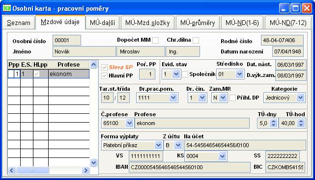 3.4.1. Pracovní poměry zál. Mzdové údaje (Obr. 57) Obr.