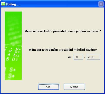 3.12.3. Ukončení měsíce Po výpočtech v měsíčním zpracování následuje ukončení měsíce, tedy závěrka. Závěrku lze provést jen jednou za měsíc.