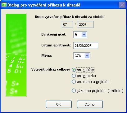 Stravenky dle středisek 3.13.1. Příkazy k úhradě V evidenci příkazů k úhradě (nazývané také kontejner příkazů) se shromažďují čekající platby vzniklé při Generování příkazu k úhradě a inkasního příkazu.