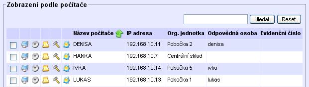 HelpDesk 3.8.1 Oblasti modulu Správce IT: a) Počítače Tato sekce spravuje počítače uložené v databázi programu Správce IT.