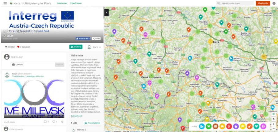 Mapa příkladů dobré praxe I ve druhém roce realizace projektu MagNet byla doplňována elektronická mapa příkladů dobré praxe z území čtyř regionů Kraje Vysočina, Jihomoravského kraje, Jihočeského