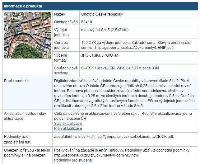 asp Obsahuje řadu základních dat a správních jednotek pro celou ČR Aktuální ortofoto