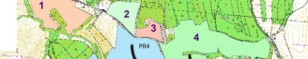 Obrázek 7.2 Schéma umístění průlehů PR1 - PR5 8 Závěr Bakalářská práce se zabývala posouzením míry vodní eroze v kú.