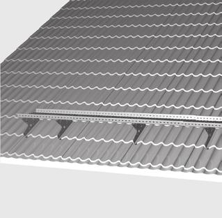 Montáž střešní lávky na plechovou krytinu ve tvaru tašek KTWALK/BR max. 150 mm KTUWCO KTFLS350/400 Obr.