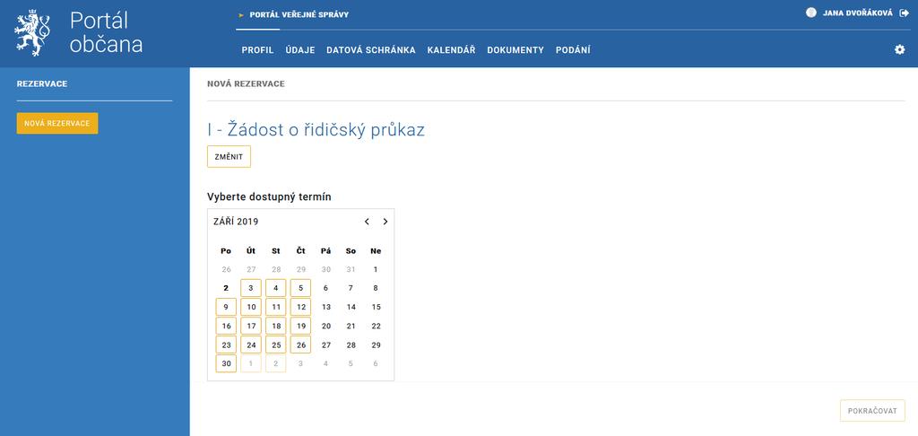 Portál občana Objednávkový systém na úřad pro objednání na konkrétní termín