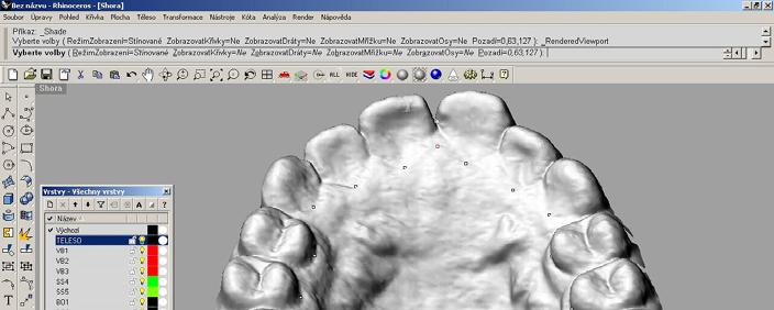 49 Obr.15 Zadávání referenčních bodů v programu Rhinoceros 3.