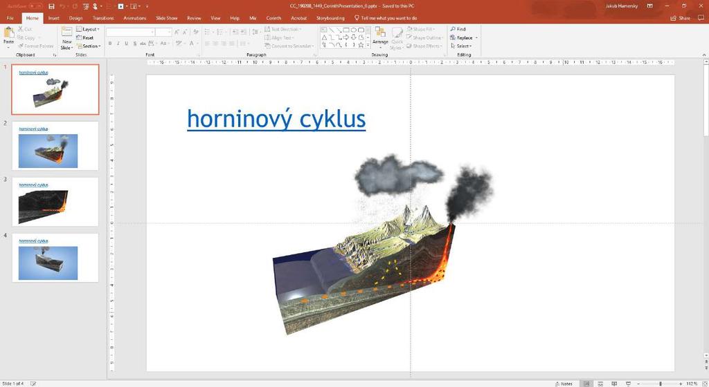 Chcete-li je exportovat do prezentace aplikace PowerPoint, zvolte volbu "PowerPoint" a screenshot se automaticky otevře v aplikaci Microsoft PowerPoint.