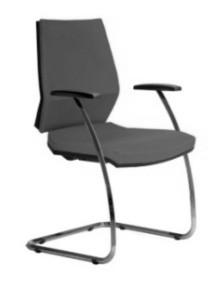 875/S Motion jednací čalouněná židle včetně područek s měkkou dotykovou plochou, čalounění z kvalitní pěny, ocelový chromovaný rám ližinového typu, středně vysoký opěrák, nosnost 20 kg, záruka 60