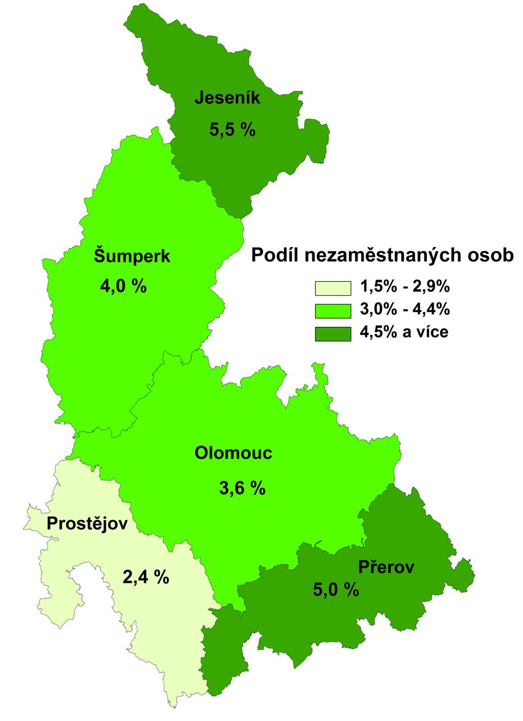 3. MAPA Podíl nezaměstnaných