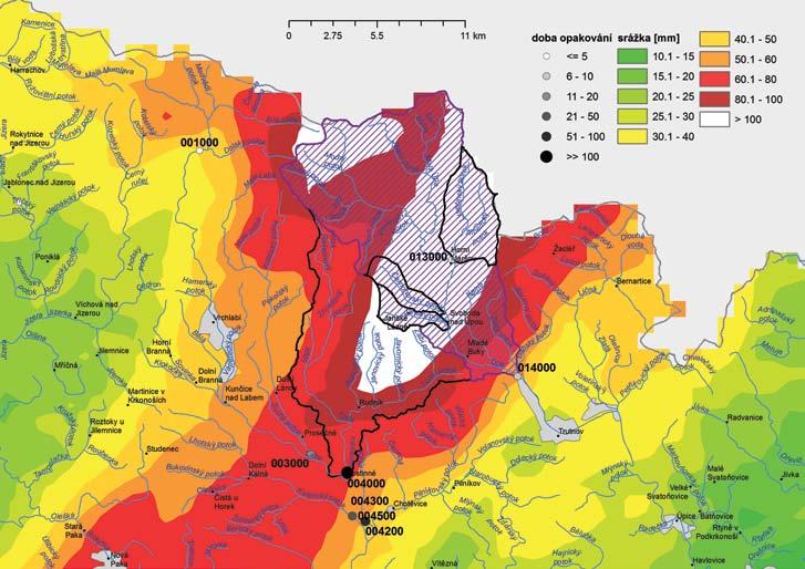 Hlavní kroky postupu odvození povodňové vlny pomocí srážko-odtokového modelu lze tedy shrnout do několika bodů: sestavení hydrologického (srážko-odtokového) modelu v prostředí GIS, schematické