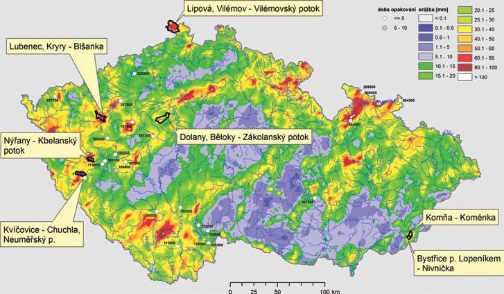 V důsledku popsaných přívalových srážek se zvedly hladiny i větších řek (Lužnice, Radbuza, Klabava, Berounka, toky na Jesenicku), kulminační průtoky však jen ojediněle přesáhly dobu opakování 5 let.