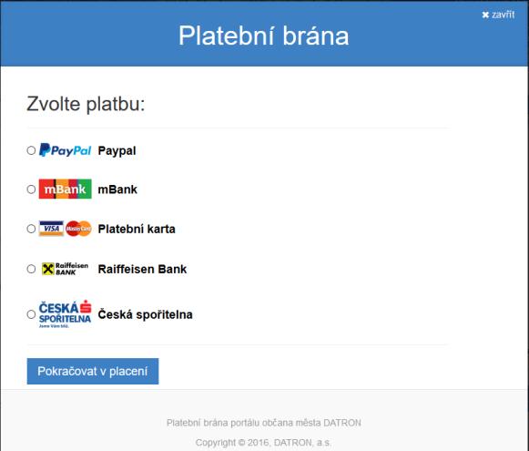 podání Přehled poplatků a plateb Výčet poplatků a plateb