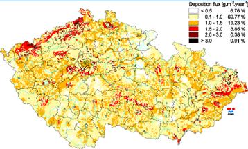 Celková roční depozice N Rok 1996 Rok 2008 Sloučeniny N jsou v některých