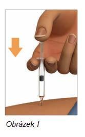 Aplikujte injekci Držte předplněnou injekční stříkačku přípravku Plegridy kolmo (pod úhlem 90 ) k místu podání injekce.