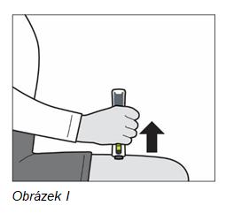 7. Vyjměte pero přípravku Plegridy z místa podání injekce a. Až cvakání ustane, zvedněte pero z místa podání injekce. Vysune se kryt jehly, který jehlu zakryje, a uzamkne se (viz obrázek I).