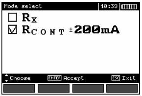3 Tlačítky a zvolte položku R CONT ±200
