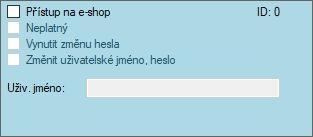 Pro možnost správy přihlašovacích údajů a přístupu na e-shop je nutné mít na uživateli nastaveno právo Subjekty \ Správa