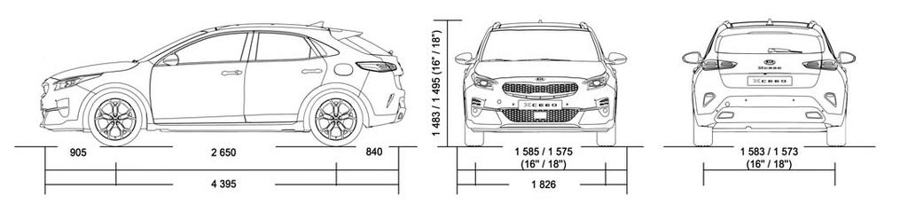 Barvy karoserie/technické údaje Rozměry Exteriér Celková délka (mm) 4 395 Celková šířka (mm) 1 826 Bílá Cassa (WD) Bílá Deluxe, perleťový lak
