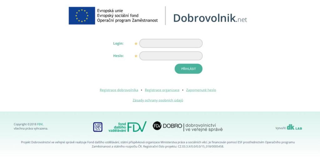 Obrázek 28: Přidání nového odkazu v administraci webu Nabídka dobrovolnictví Tato sekce webové platformy představuje tzv. rozcestník nabídky a poptávky dobrovolnických aktivit.