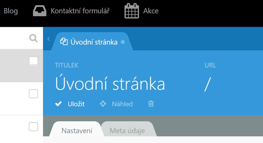 Obrázek 8: Ukládání změn Úvodní stránka této webové platformy obsahuje další důležité sekce, které se v současné době nezobrazují, jsou skryté, ale předpokládá se jejich aktivní využívání v budoucnu.