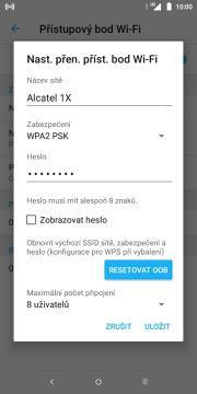 19 z 38 Zap./Vyp. přístupového bodu Nastavení. Vyberete možnost Síť a připojení. 3. Dále zvolíte Sdílení připojení. 4. Poté vyberete Přístupový bod Wi-Fi. 5.