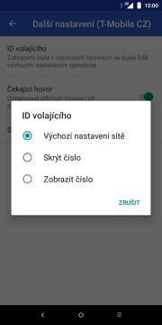 Dále vyberete Další nastavení. 7. Poté zvolíte ID volajícího. 8.