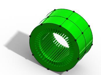 Obr. 4: Měřící síť magnetického jádra Parametry