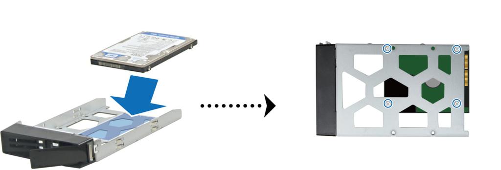 Pro 2,5" pevný disk: 3 Vložte přihrádku s pevným diskem do